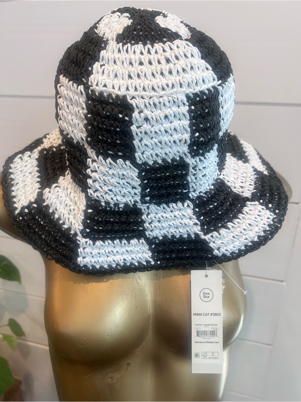 Checkerboard Bucket Hat - Black & White